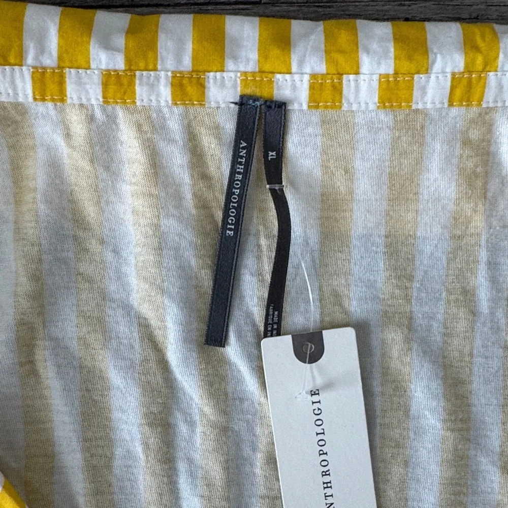 🌼ANTHROPOLGIE🌼 NWT Yellow Striped Sleeveless Top, Size XL - Picture 3 of 10